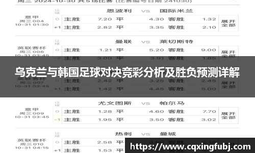 乌克兰与韩国足球对决竞彩分析及胜负预测详解